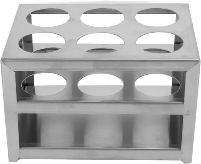Immagine prodotto di Supporto per provette in acciaio inox 304 a 6 fori e 3 strati per provette da 32 mm