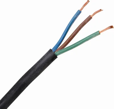 Produktbild von mittlere Schlauchleitung Stromkabel 3-adrig 1,5mm² 5m 10m schwarz Kopp H05VV-F 3-adrig 5m