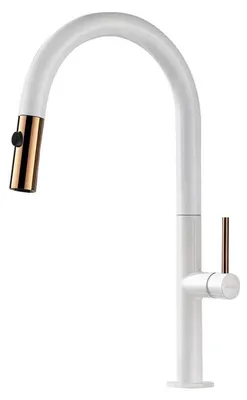 Produktbild von Küchenarmatur 360° Drehbar, Ausziehbar, 2 Strahlarten, Weiß