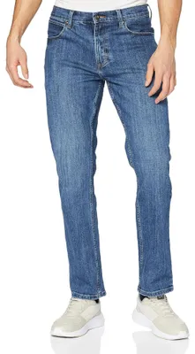 Productafbeelding van WRANGLER - Jeans voor heren - Regular fit - Rood, kabelmodel - Mid stone kleur