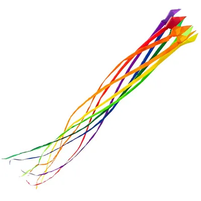 Image de Queue de cerf-volant HQ Soft Swirl Rainbow 6 m Bijoux en lin Accessoires pour cerfs-volants