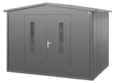 Produktbild von GFP Primeyard Gerätehaus Metall Gartenhaus 298x228x231 cm Geräteschuppen Satteldach anthrazit