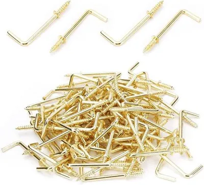 Produktbild von Haken für Selbsttrennende - L-förmige Klemmen - für Abwasseranlagen - 50 Stück - Goldlackiert