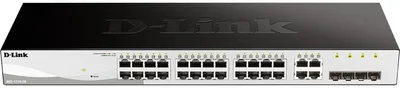 Zdjęcie produktu dla D-Link DGS-1210-28 L2/L3 Smart+ switch, 24x GbE, 4x RJ45/SFP, fanless