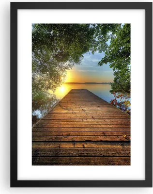 Produktbild von Gerahmtes Poster - Schwarzer Rahmen - Brücke See - 30x40 cm - Wand Bild - Wanddeko - Wandbilder - Kunstposter - Wandposter - Bilderrahmen - Bilder - Kunstdruck - Wandbild - P2BPA30x40-3528