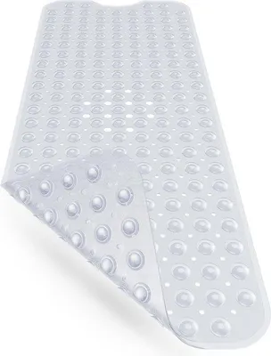 Produktbild von Famanu Antirutsch-Badmatte 100x40 cm - BPA-frei, antibakteriell, schimmelresistent, maschinenwaschbar
