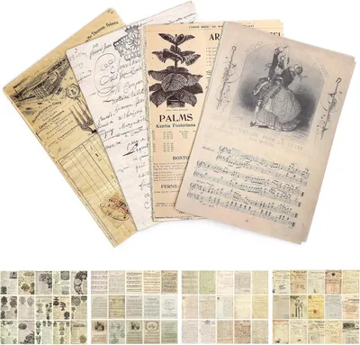 Obrázok produktu pre Kraft papier 120 hárkov, 4 štýly, vintage, pre scrapbooking