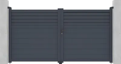 Produktbild von Aluminium Drehtor mit Rollladen L.305 x H.166 cm anthrazit VIAZO