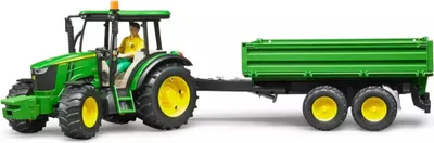 Imagen del producto de Bruder 2108: John Deere 5115 M con remolque de plataforma