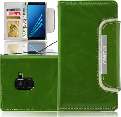 Produktbild von Samsung Galaxy A8 Plus (2018) numia Bookstyle GrÃ1/4n-Weiss
