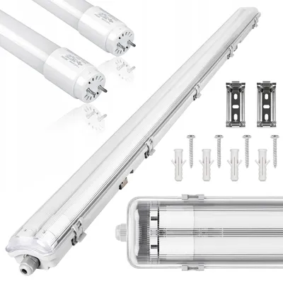 Produktbild von MasterLED Feuchtraumleuchte 120 cm IP65 mit 2er T8 LED-Röhre 18 W 6500 K Nano-PC