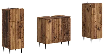 Immagine prodotto di Set di due mobili da bagno in legno riciclato, modello ZWOLLE