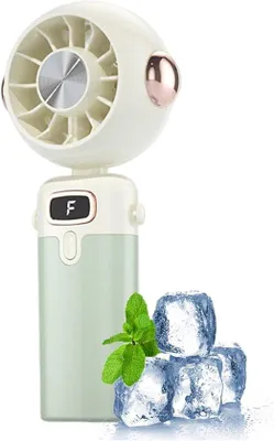 Immagine prodotto di Ventilatore elettrico portatile - Ventilatore pieghevole - Ventilatore ricaricabile - Ventilatore portatile - Ideale per gite estive, spiaggia, campeggio e uso in auto