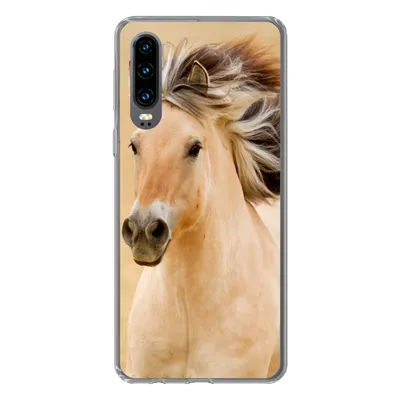 Produktbild von MuchoWow® Handyhülle Schutzhülle Hülle für Huawei P30 Pferde - Tiere - Mähne - Porträt Silikon Softcase Handy Hülle - Kartenbesitzer