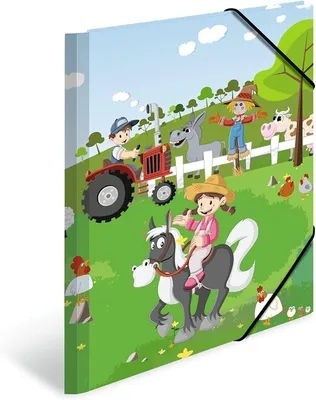 Produktbild von HERMA Bauernhof, Konventioneller Dateiordner, A4, Karton, Mehrfarbig, Gummiband, 240 mm