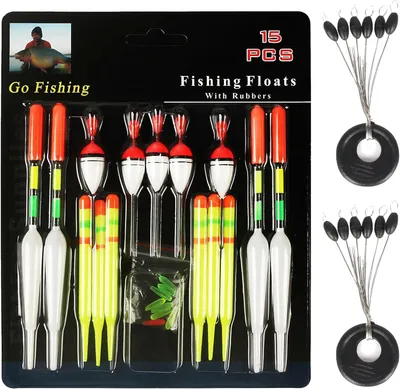 Produktbild von Angelset 15 Posen, 2 Stopperperlen, für Seen und Flüsse, Angelausrüstung