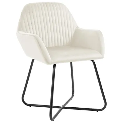 Produktbild von vidaXL Esszimmerstühle 4 Stk. Creme Samt