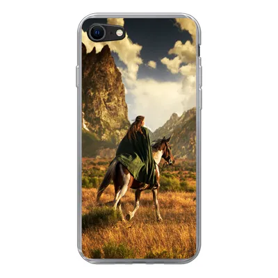 Produktbild von MuchoWow® Handyhülle Schutzhülle Hülle für iPhone 8 Pferd - Reiter - Natur Silikon Softcase Handy Hülle - Schutzhaube