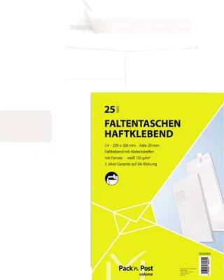 Produktbild von MAILmedia Faltentasche 30002483 C4 125g mF hk weiß 25St.