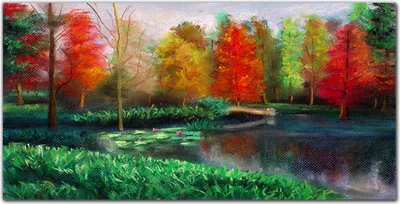 Produktbild von Coloray Bild aus Acryl 120 cm x 60 cm - Wanddekoration Küche Acrylblock mit Bild Dekoration Wohnzimmer Gehärtetes Acryl - Wald-See Gras Natur
