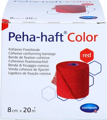 Produktbild von Peha-haft Color Fixierbinde latexfrei 8cmx20m rot, 1 St BIN