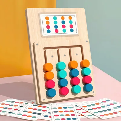 Produktbild von Farbsortierspiel – Holzpuzzle ab 3 Jahren – Montessori – Spielzeug – Farbzuordnung – Farben
