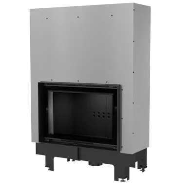 Immagine prodotto di Inserto camino ad acqua KRATKI MBO 15 kW Ø 200 con porta scorrevole pannellata nera
