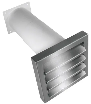 Produktbild von Rundrohr Ø 150mm Teleskop-Mauerkasten 27-55cm Edelstahl Lüftungsgitter