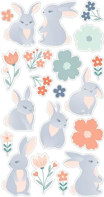 Produktbild von 3D-Sticker Hasen pastellfarben
