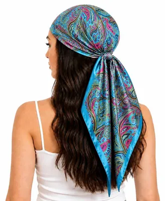 Obrázek produktu pro Šátek Damenschal s květinovým vzorem, bandana, šátek na hlavu, 90 x 90 cm, barevný