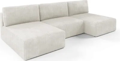 Produktbild von KEF Ecksofa Roma – U-Form – 304x53x185 cm – Liegefläche 132x304 cm – DL-Klappautomatik – Mit Schlaffunktion – Wellenfederung - Tillia 1