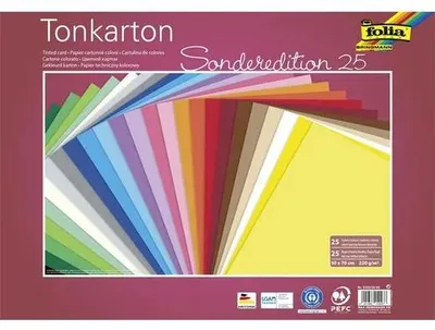 Produktbild von folia Tonkarton (B)500 x (H)700 mm 220 g/qm sortiert 25 Blatt