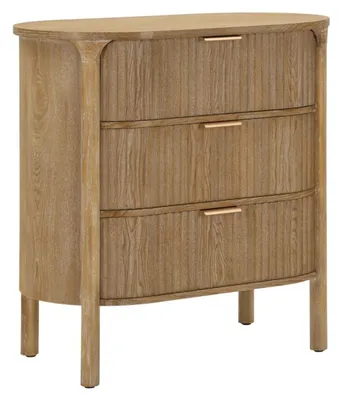 Image de Commode Goteborg avec 3 tiroirs en bois de sapin et MDF marron 80,5x47x82 cm