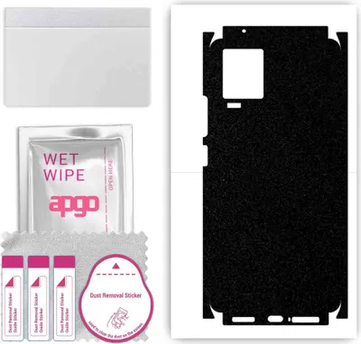 Produktbild von apgo Rückseite + Seiten Schutzfolie, Skin, kompatibel mit Vivo IQOO 7, Hinten Displayschutzfolie aus Vinylfolie, kratzfest, einfache Montage - Mattschwarz