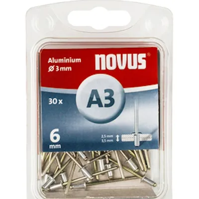 Produktbild von Novus Blindniet A3 X 6mm, Alu SB, 30 Stk.