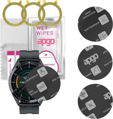 Produktbild von apgo 3 Stück Schutzglas, Matt, kompatibel mit Kumi GW16T Smartwatch, Hybrid 8H, Ersatz für Hartglas, Displayschutzglas, Bildschirmschutz, Displayschutz, kratzfest