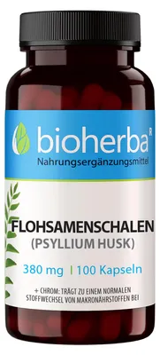 Produktbild von Bioherba Flohsamenschalen (Psyllium Husk) 380 mg 100 Kapseln