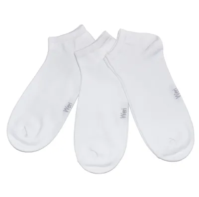 Produktbild von Herren Sneakersocken 3-er Pack aus Baumwolle Einfarbig Weiß Größe 39-42