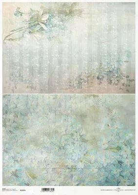 Produktbild von ITD Reispapier Decoupage Bastelpapier A3 Blumen, Vergissmeinnicht 1025L
