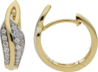 Produktbild von JuwelmaLux Creolen 925 Silber gelbgoldplattiert mit Zirkonia JL20-06-0835