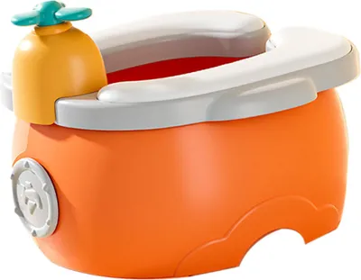 Immagine prodotto di WC pieghevole per bambini, portatile, leggero, addensato, a prova di perdite, seggiolino per bambini in auto, in campeggio, in casa e all'aperto, arancione