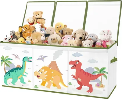 Produktbild von Spielzeugkiste 96x32x40 cm, 123 l, mit Deckel, faltbar, für Kinderzimmer