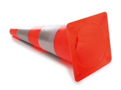 Image de Cône Réfléchissant Rouge/argent - 30 Cm
