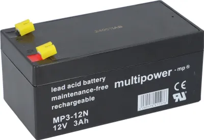 Immagine prodotto di Batteria al piombo Multipower MP3-12N AGM – 12 V, 3000 mAh, compatta