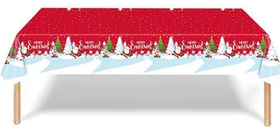 Produktbild von Weihnachtstischdecke Schneemann Weihnachtsläufer 137x274cm Wasserabweisend PEVA