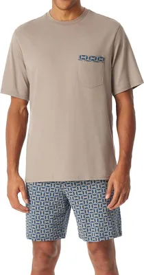 Produktbild von Schiesser Comfort Nightwear Schlafanzug Set aus Kurzarm-Shirt und kurzer Hose, Angenehme Passform, Hoher Tragekomfort