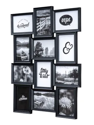 Produktbild von Bilderrahmen 54x72cm 12 Fotos 13x18cm Schwarz Antik Glas Collage Fotorahmen Deko