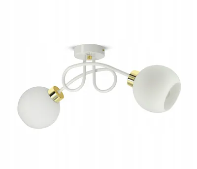 Zdjęcie produktu dla Lampa Wisząca Sufitowa Żyrandol Biała Szklane Kule White Glass PE2 LED E27