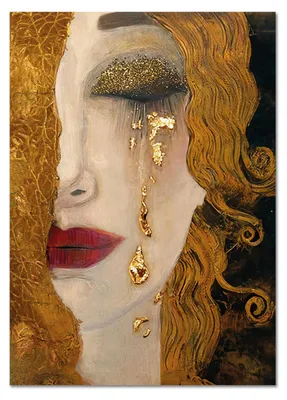 Produktbild von Giallobus - Goldene Tränen - Gustav Klimt - 50L x 70W cm - Bild - Acrylglas