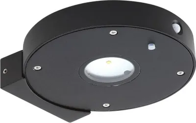 Produktbild von Lucande LED-Solar-Wandlampe Tavon, rund, schwarz, Sensor